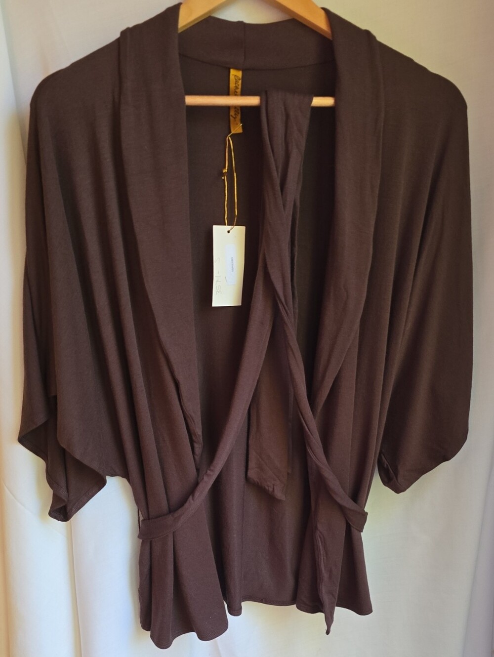 Rachel Pally Size Small Espresso Brown Jersey Wrap Jacket NWT